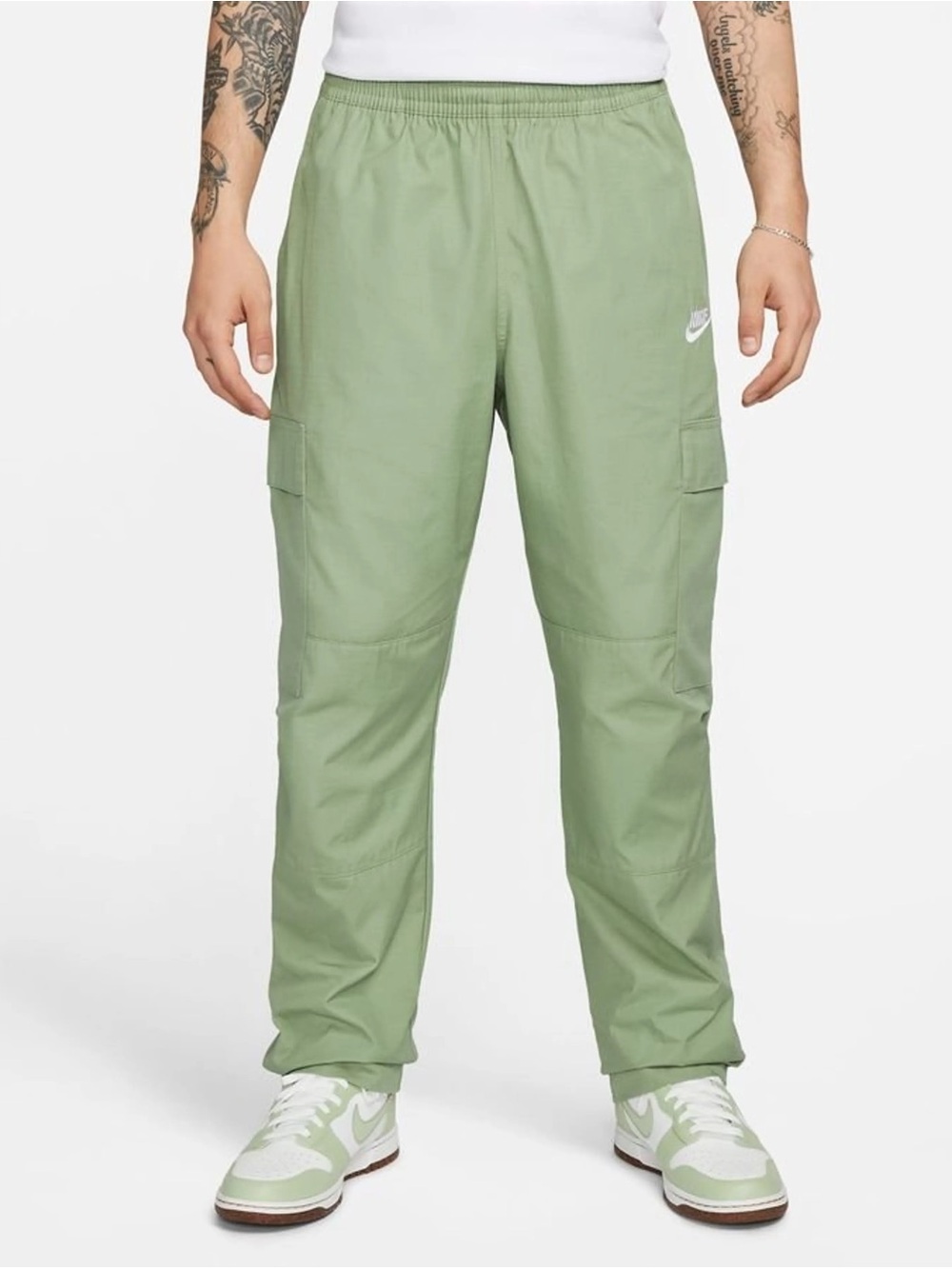 NIKE CARGO PANTS CLUB WOVEN - GREEN/WHITE - Size Small